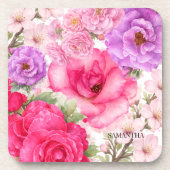Personalisiertes Blumendesign Getränkeuntersetzer (Vorderseite)