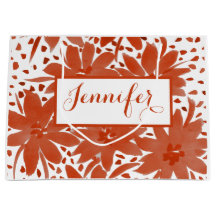 Personalisiertes Blumendesign in Rostbeutel