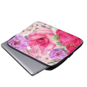 Personalisiertes Blumendesign Laptopschutzhülle (Vorne Knopf)