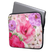 Personalisiertes Blumendesign Laptopschutzhülle (Vorderseite Links)