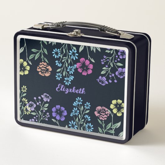 Personalisiertes Blumendesign Metall Brotdose (Vorderseite)