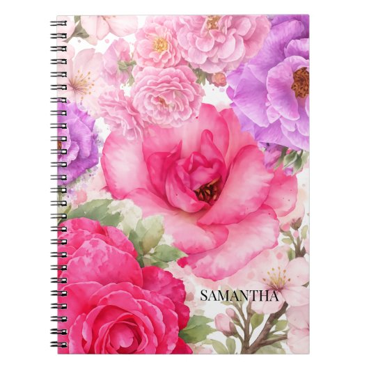 Personalisiertes Blumendesign Notizblock (Vorderseite)