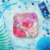 Personalisiertes Blumendesign Pappteller (Party)