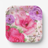 Personalisiertes Blumendesign Pappteller (Vorderseite)