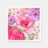 Personalisiertes Blumendesign Serviette (Vorderseite)