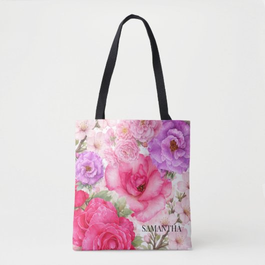 Personalisiertes Blumendesign Tasche (Vorderseite)