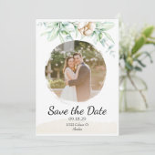 Personalisiertes Blumenfoto Save The Date (Stehend Vorderseite)