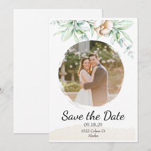 Personalisiertes Blumenfoto Save The Date