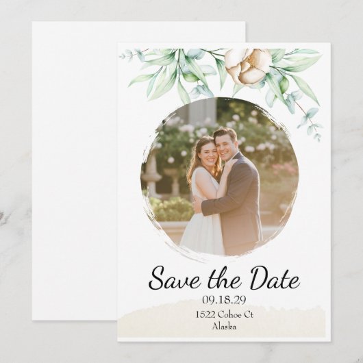 Personalisiertes Blumenfoto Save The Date (Vorne/Hinten)