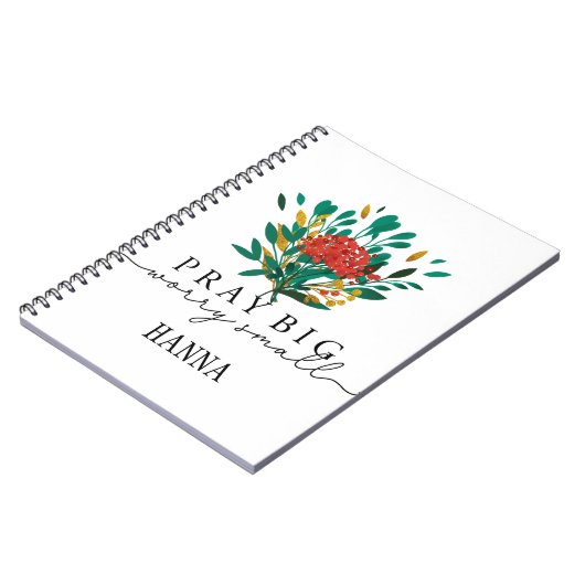 Personalisiertes Blumengebet Motivierend Notebook Notizblock (Linke Seite)