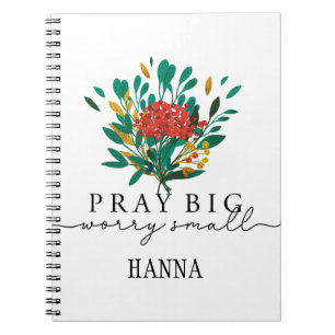 Personalisiertes Blumengebet Motivierend Notebook Notizblock