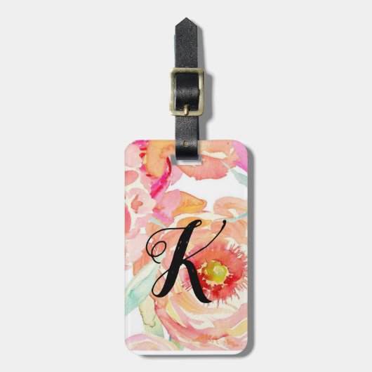 Personalisiertes Blumengepäck Tage Gepäckanhänger (Vorderseite vertikal)