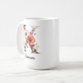 Personalisiertes Blumengeschenk mit Monogramm für  Kaffeetasse (Vorderseite Links)
