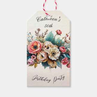 Personalisiertes Blumengeschenk-Tag zum Geburtstag Geschenkanhänger