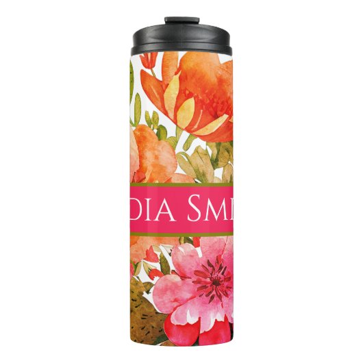 Personalisiertes Blumengetränk Thermosbecher (Vorderseite)