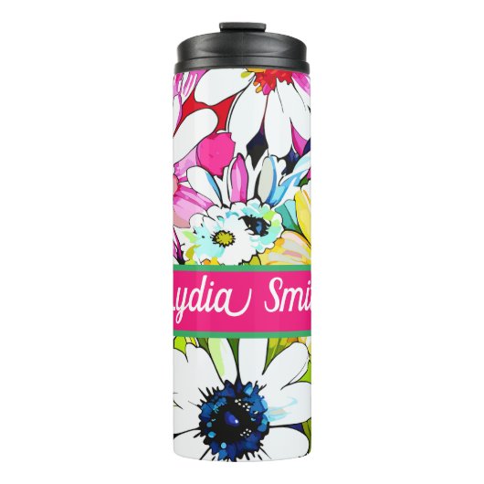 Personalisiertes Blumengetränk Thermosbecher (Vorderseite)