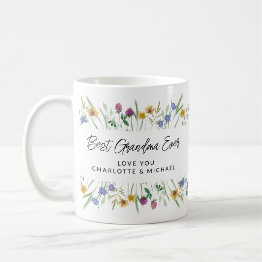 Personalisiertes Blumengranma Kaffeetasse (Links)