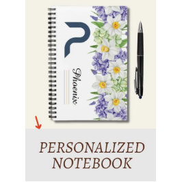 Personalisiertes BlumengussNotebook mit anfänglich Notizblock