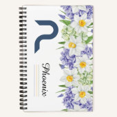 Personalisiertes BlumengussNotebook mit anfänglich Notizblock (Vorderseite)