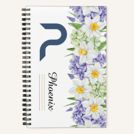 Personalisiertes BlumengussNotebook mit anfänglich Notizblock