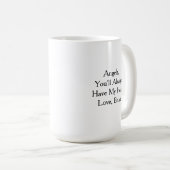 Personalisiertes Blumenherz mit Sentimental-Nachri Kaffeetasse (VorderseiteRechts)