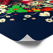 Personalisiertes Blumenherz Rahmen Romantisches Ge Poster (Ecke)