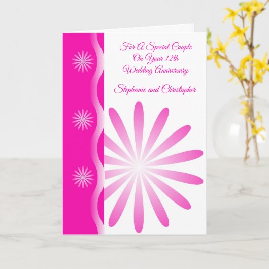 Personalisiertes Blumenjubiläum Karte (Gelbe Blume)