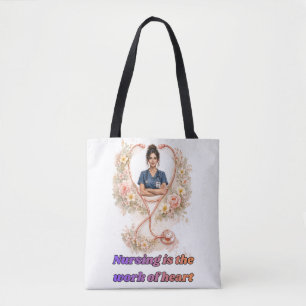 Personalisiertes Blumenkrankenschwester-Porträt Tasche