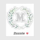 Personalisiertes Blumenkranz Aufkleber (Blatt)