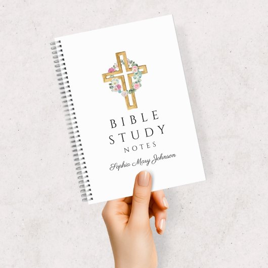 Personalisiertes Blumenkreuz Notizblock