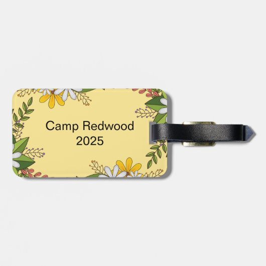 Personalisiertes Blumenlager Gepäckanhänger (Rückseite horizontal)