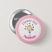 Personalisiertes Blumenmädchen Button (Vorne & Hinten)
