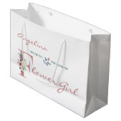 Personalisiertes Blumenmädchen Elegante Florenz Vi Große Geschenktüte (Vorderseite Schrägansicht)