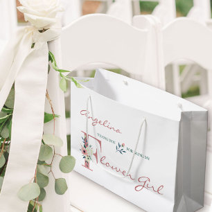 Personalisiertes Blumenmädchen Elegantes Blumen-Da Große Geschenktüte