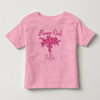 Personalisiertes BLUMENMÄDCHEN mit Big Pink Bouque Kleinkind T-shirt