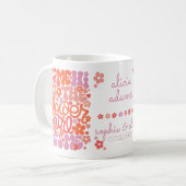 Personalisiertes Blumenmädchen Niedlich Trendy Ges Kaffeetasse (Vorderseite Links)