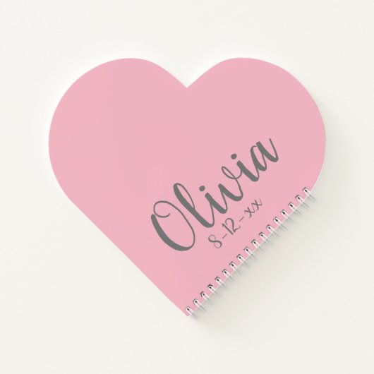 Personalisiertes Blumenmädchen Pink Gown Wedding P Notizbuch (Rückseite)