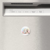 Personalisiertes Blumenmonogramm 'A' mit süßem Fre Magnet (In Situ (Geschirrspüler))