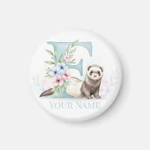 Personalisiertes Blumenmonogramm 'F' mit süßem Fre Magnet