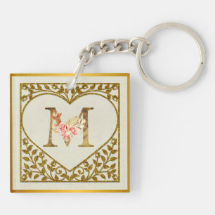 Personalisiertes Blumenmonogramm, von A bis Z Schlüsselanhänger