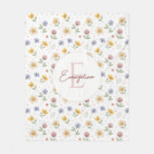 Personalisiertes Blumenmonogramm WatercolorWildflo Fleecedecke (Vorderseite)