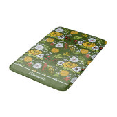 Personalisiertes Blumenmuster Badematte (Schrägansicht)