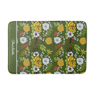 Personalisiertes Blumenmuster Badematte