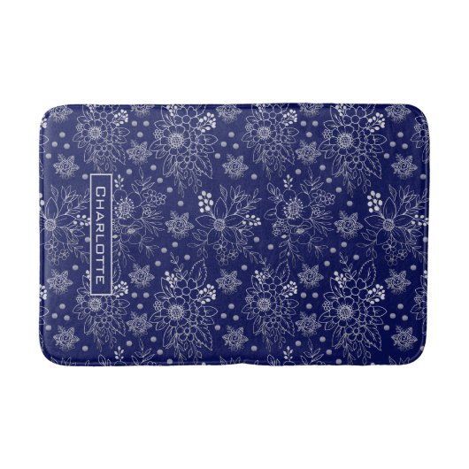 Personalisiertes Blumenmuster Badematte (Vorderseite)