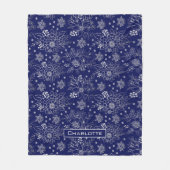 Personalisiertes Blumenmuster Fleecedecke (Vorderseite)