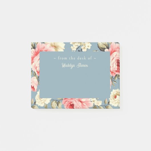 Personalisiertes Blumenmuster für Cottage-Gärten Post-it Klebezettel (Vorderseite)