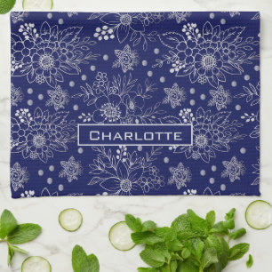 Personalisiertes Blumenmuster Geschirrtuch