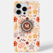 Personalisiertes Blumenmuster mit Monogrammname Case-Mate iPhone Hülle (Rückseite)
