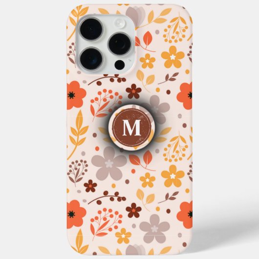 Personalisiertes Blumenmuster mit Monogrammname Case-Mate iPhone Hülle (Rückseite)
