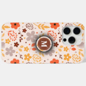 Personalisiertes Blumenmuster mit Monogrammname Case-Mate iPhone Hülle (Rückseite (Horizontal))